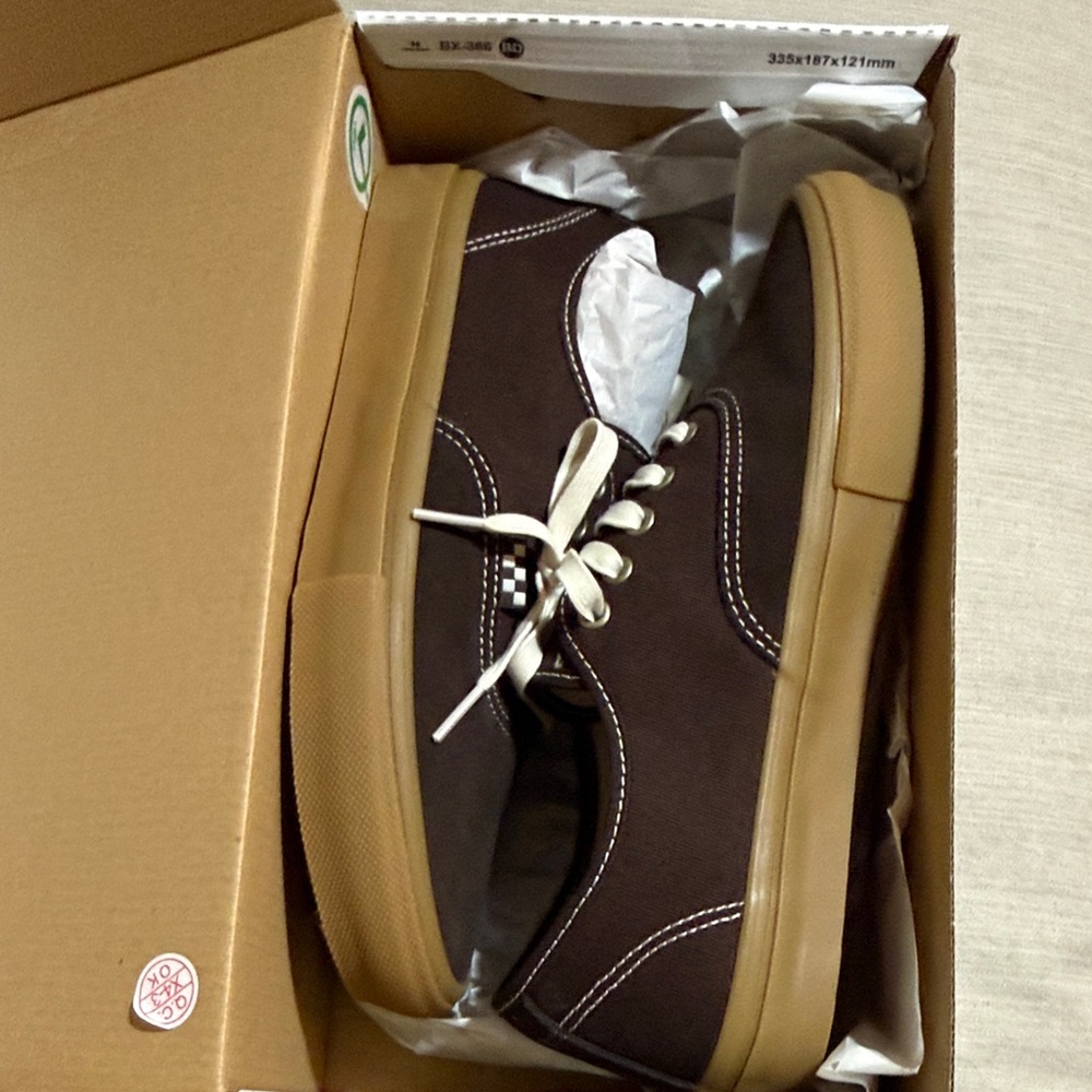 Vans Men's Dark Brown Canvas Sneakers - Picture 8 of 9